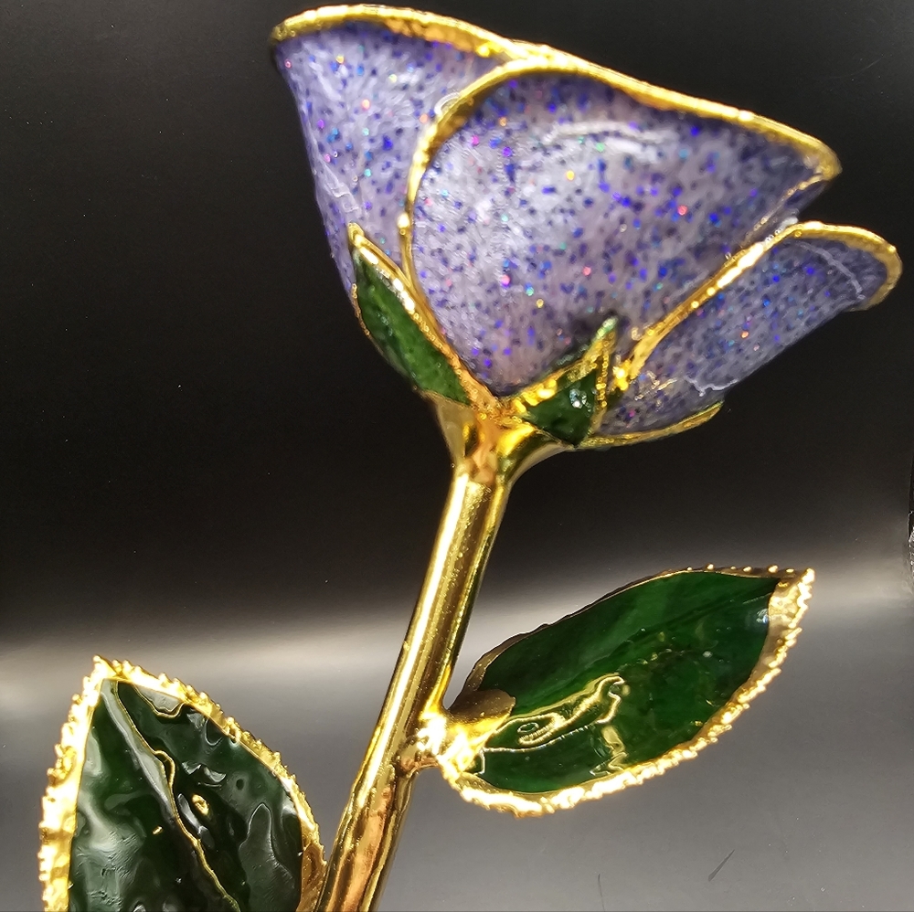 Steven Singer 24K Gold Trimmed Rose with Acrylic Base
